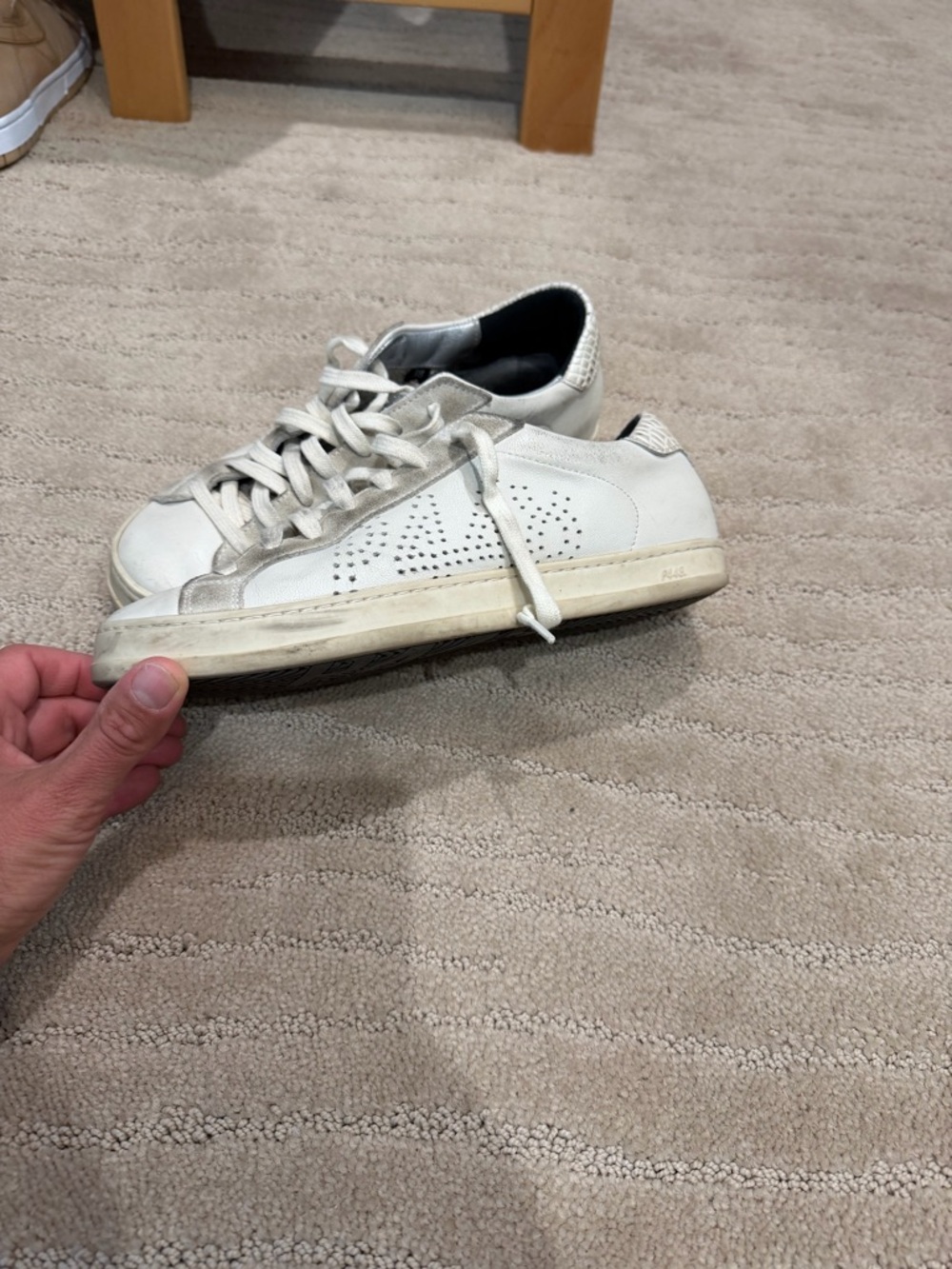 P448 White Leather Low-Top Sneakers 38